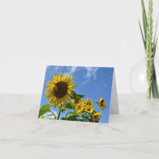 Tarjeta Sunflowers & Butterflies (Anverso)