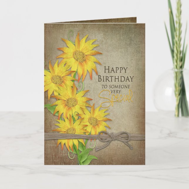 Tarjeta Sunflowers - Cumpleaños - Alguien Especial (Anverso)