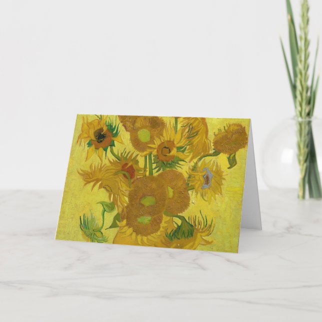 Tarjeta Sunflowers de Van Gogh Painting Art (Anverso)