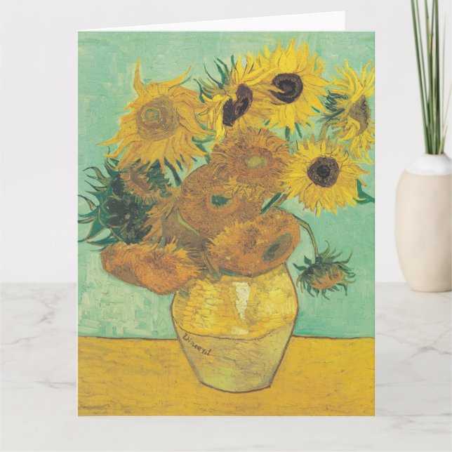 Tarjeta Sunflowers de Vincent Van Gogh (Anverso)
