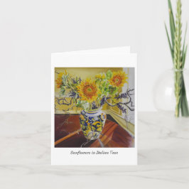 Tarjeta Sunflowers en italiano Vase notecard