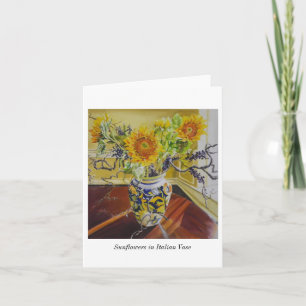 Tarjeta Sunflowers en italiano Vase notecard