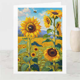 Tarjeta Sunflowers Happy Birthday Añadir tu saludo de text