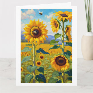 Tarjeta Sunflowers Happy Birthday Añadir tu saludo de text