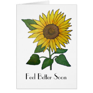 Tarjeta Sunflowers para sentirse mejor pronto