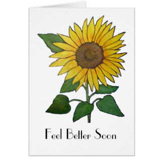 Tarjeta Sunflowers para sentirse mejor pronto