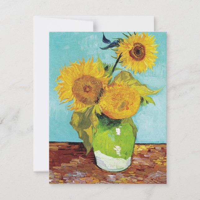 Tarjeta Sunflowers Vincent van Gogh (Anverso)