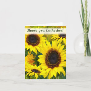 Tarjeta Sunny Golden Sunflower Gracias a tu amigo cristian