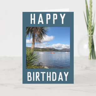 Tarjeta Sunny Kames Bay en la isla de Bute, Escocia Card
