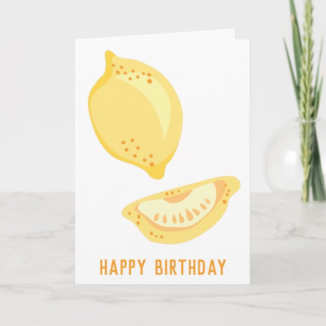 Tarjeta Sunny Yellow Lemons Personalizado Mensaje Cumpleañ (Anverso)