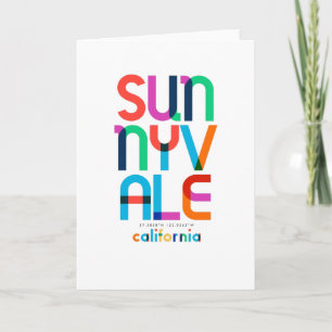 Tarjeta Sunnyvale California Mid Century, Pop Art,
