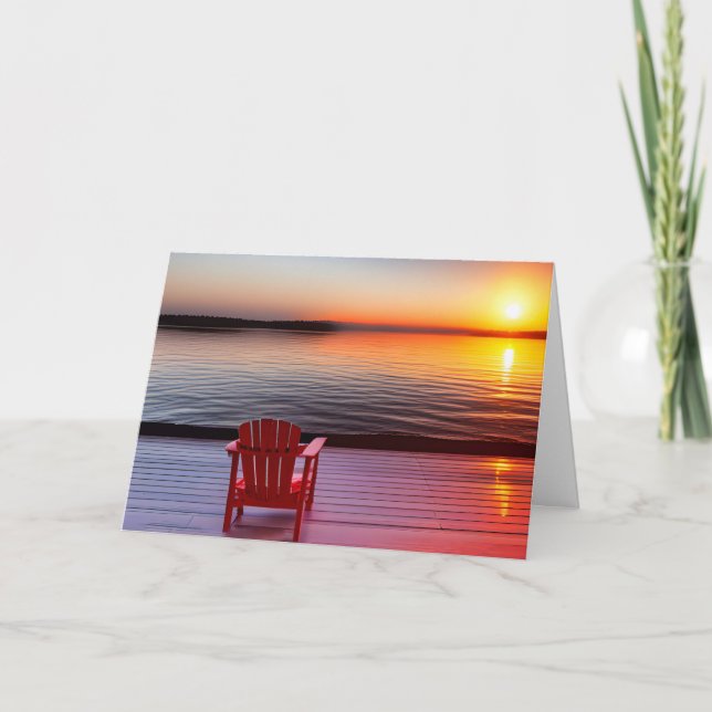 Tarjeta Sunrise Lake Dock Para Solidaridad (Anverso)