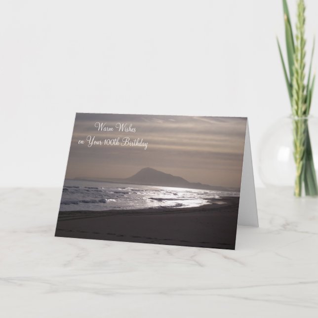 Tarjeta Sunrise Over The Sea Personalizado Cien Años (Anverso)