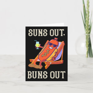 Tarjeta Suns Out Hot Dog Bung Out Sausage Bbq Hotdog