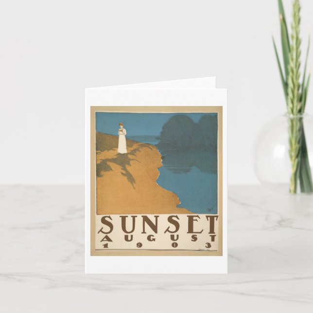 Tarjeta Sunset August 1903 notecard (Anverso)