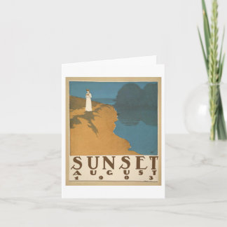 Tarjeta Sunset August 1903 notecard