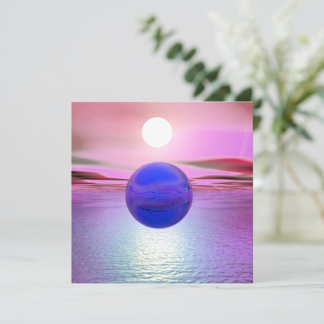 Tarjeta Sunset azul (Anverso de pie)