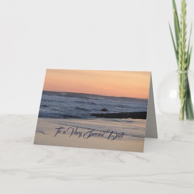 Tarjeta Sunset Beach Es Un Padre Muy Especial (Anverso)