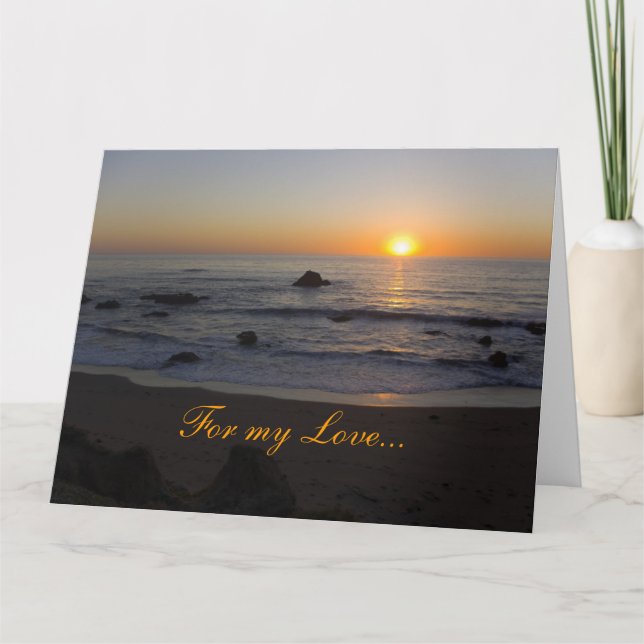Tarjeta Sunset Beach For Love Cumpleaños (Anverso)
