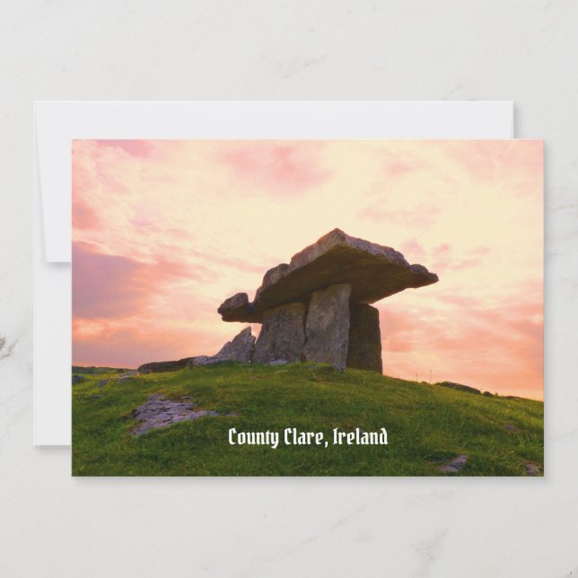 Tarjeta Sunset County Clare Dolmen Greeting (Anverso)