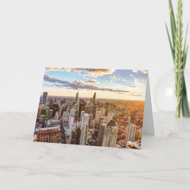 Tarjeta Sunset en Chicago (Anverso)
