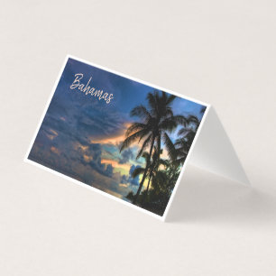 Tarjeta Sunset en el paraíso tropical de las Bahamas