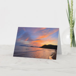 Tarjeta Sunset Gerakas Beach Zakynthos Grecia Fotografía