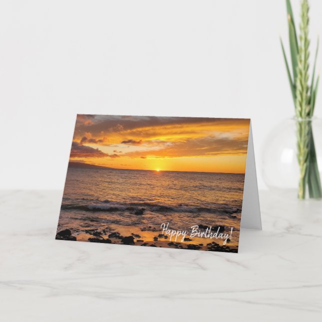 Tarjeta Sunset Naranja Gorgeous Maui (Anverso)