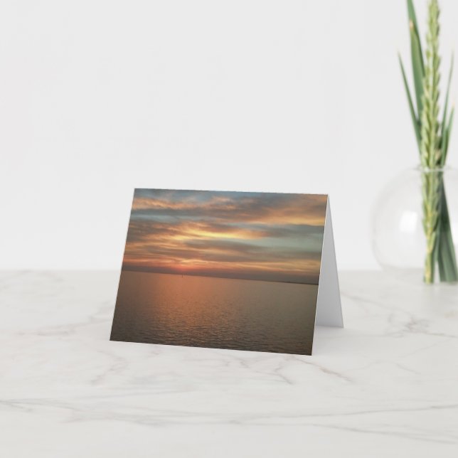 Tarjeta Sunset over ocean note card (Anverso)