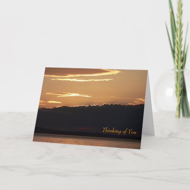 Tarjeta Sunset "Pensando en ti" (Anverso)