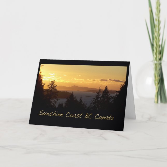 Tarjeta Sunset Sunshine Coast BC (Anverso)