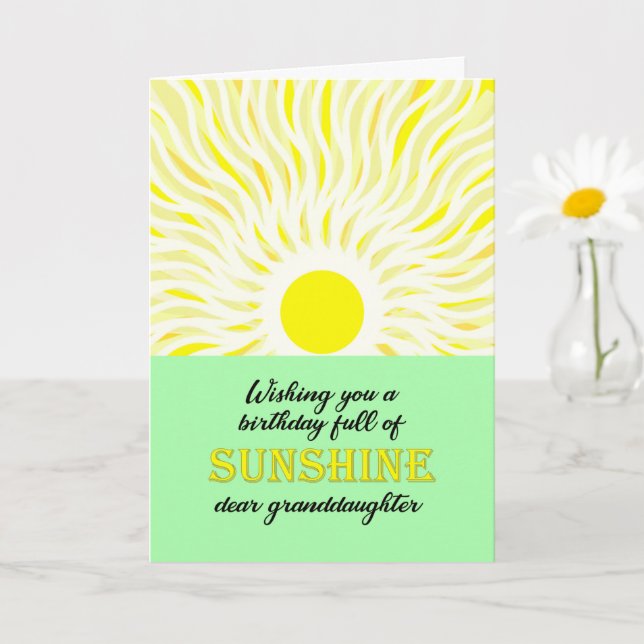 Tarjeta Sunshine Bright Birday para nieta (Planta pequeña)
