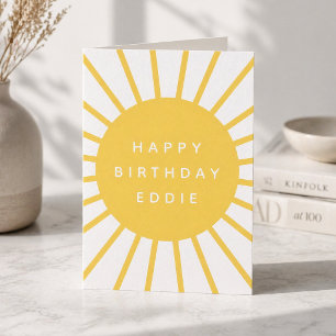 Tarjeta Sunshine moderno   Nombre personalizado Cuta de cu