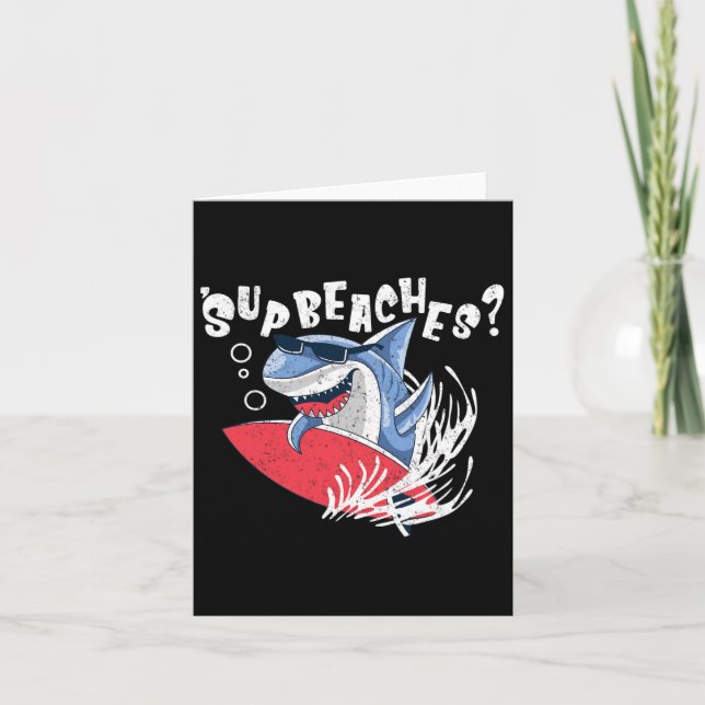 Tarjeta Sup Bebe Funny Shark Summer Beach Lover Meme Va (Anverso)