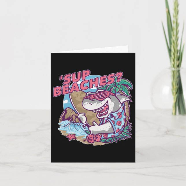 Tarjeta Sup Bebe Funny Shark Summer Beach Lover Meme Va (Anverso)