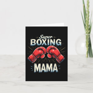 Tarjeta Super Boxeo divertido de mamá luchadora de boxeo g