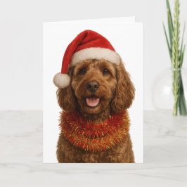 Tarjeta Super cute Cockerpoo Christmas card