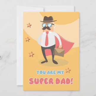 Tarjeta Super Dad Flat Greeting Card
