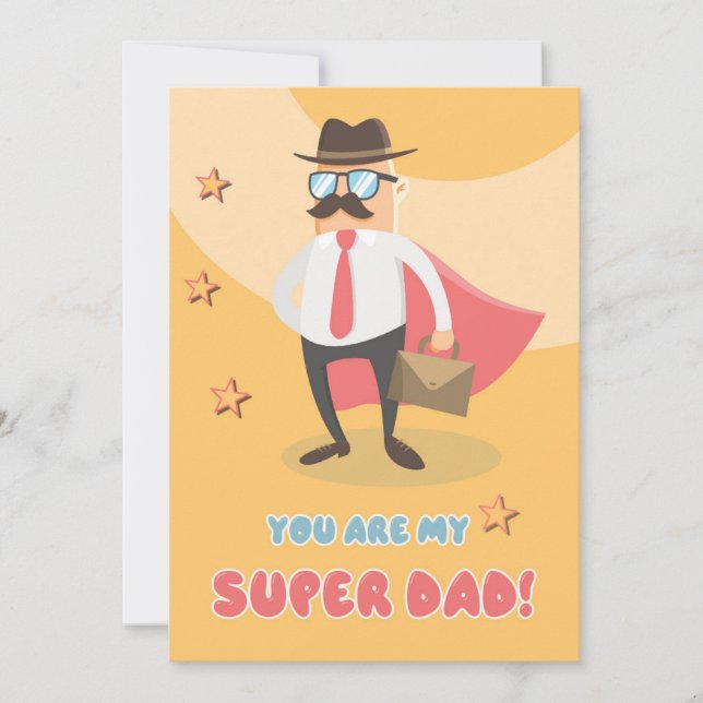 Tarjeta Super Dad Flat Greeting Card (Anverso)