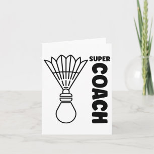 Tarjeta Super Entrenador Badminton Sport Simple Badminton 