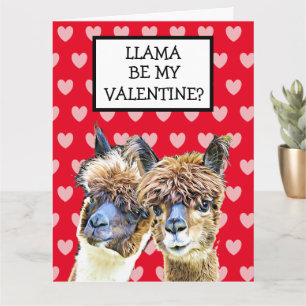 Tarjeta Super Gran Llama ¿Sé mi San Valentín? Te Quiero Mu