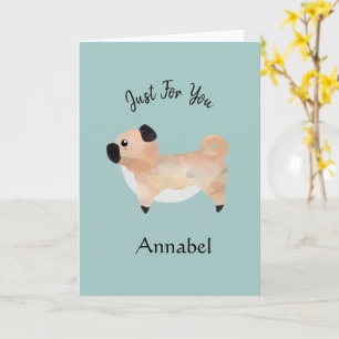 Tarjeta Super Lindo Pug Personalizado