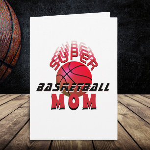 Tarjeta Super Mamá de Baloncesto Madre Deportiva Día de la