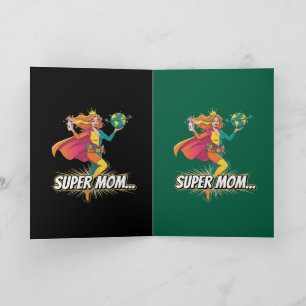 Tarjeta Super Mamá Día de la Madre Superhéroe