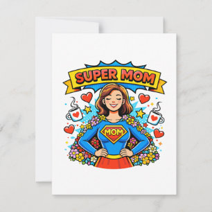 Tarjeta Super Mamá: La Superheroína Floral
