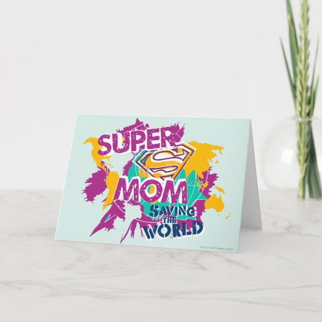 Tarjeta Super Mamá salvando el mundo (Anverso)