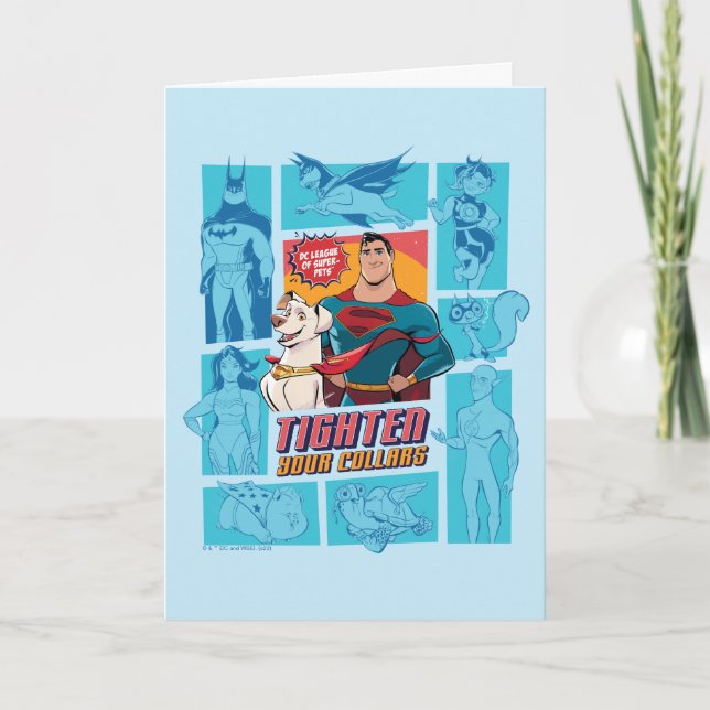 Tarjeta Super-Mascotas y Liga de la Justicia - Apriete tus (Anverso)
