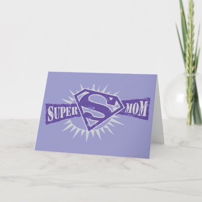 Tarjeta Super Mom Purple Starburst (Anverso)