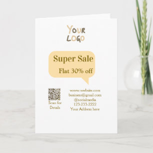 Tarjeta super oferta negocio descuento escanea código QR d