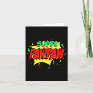 Tarjeta Super Pawpaw Cómic Estilo Temático Superhéroe Padr